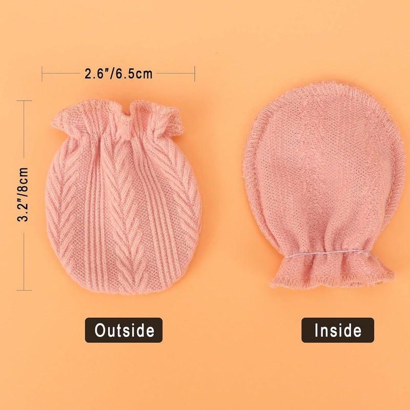 DRESHOW BQUBO Newborn Infant Toddler Mittens No Scratch Cotton Elastic Wrist Gloves Hypoallergenic for 0-6 Months Baby Boys Girls - Image 5